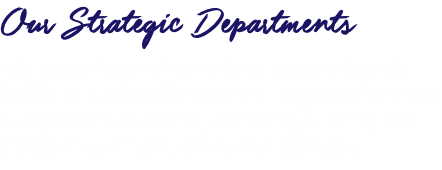 Our Strategic Departments We have a team of skilled and knowledgeable individuals who will assist in all aspects, from the companies' conception, branding, running and distribution of products and or services.